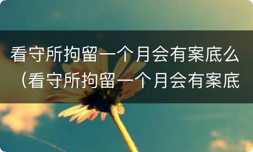 看守所拘留一个月会有案底么（看守所拘留一个月会有案底么嘛）