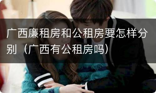 广西廉租房和公租房要怎样分别（广西有公租房吗）