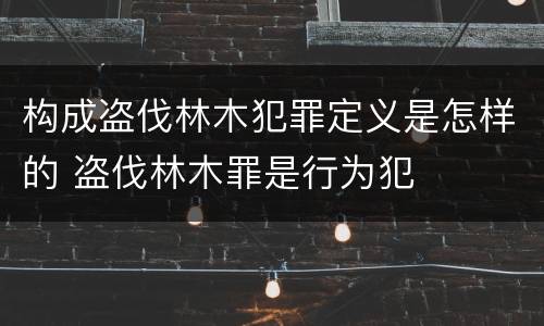 构成盗伐林木犯罪定义是怎样的 盗伐林木罪是行为犯