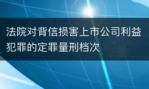 法院对背信损害上市公司利益犯罪的定罪量刑档次
