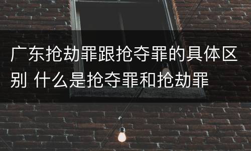 广东抢劫罪跟抢夺罪的具体区别 什么是抢夺罪和抢劫罪
