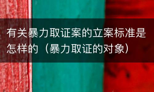 有关暴力取证案的立案标准是怎样的（暴力取证的对象）