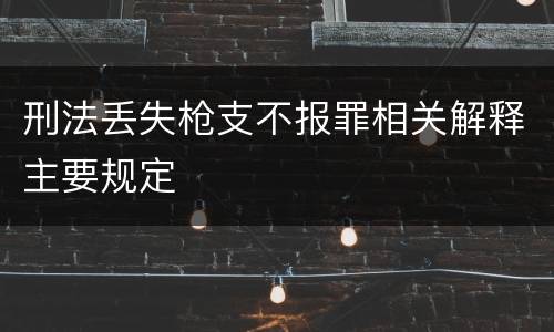 刑法丢失枪支不报罪相关解释主要规定