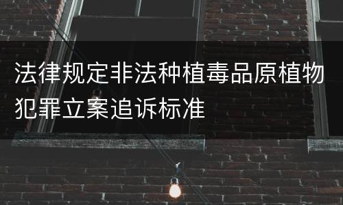 法律规定非法种植毒品原植物犯罪立案追诉标准