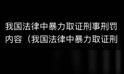 我国法律中暴力取证刑事刑罚内容（我国法律中暴力取证刑事刑罚内容包括）