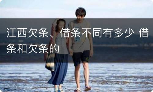 江西欠条、借条不同有多少 借条和欠条的