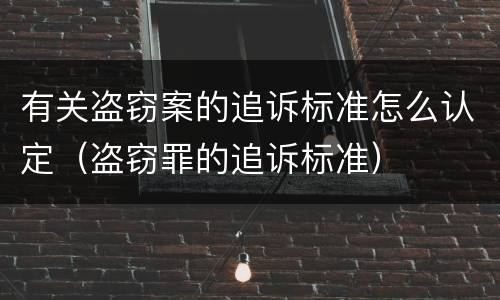 有关盗窃案的追诉标准怎么认定（盗窃罪的追诉标准）