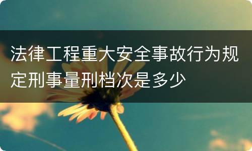法律工程重大安全事故行为规定刑事量刑档次是多少