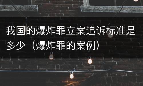 我国的爆炸罪立案追诉标准是多少（爆炸罪的案例）