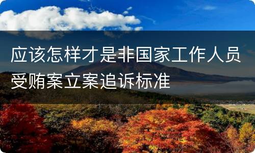 应该怎样才是非国家工作人员受贿案立案追诉标准