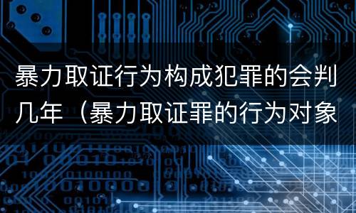 暴力取证行为构成犯罪的会判几年（暴力取证罪的行为对象）