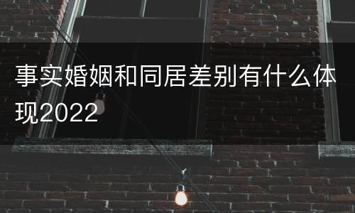 事实婚姻和同居差别有什么体现2022
