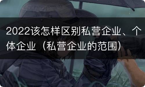 2022该怎样区别私营企业、个体企业（私营企业的范围）