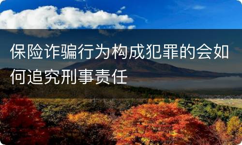 保险诈骗行为构成犯罪的会如何追究刑事责任