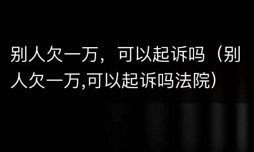 别人欠一万，可以起诉吗（别人欠一万,可以起诉吗法院）