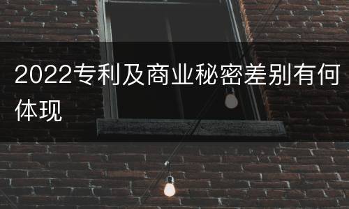 2022专利及商业秘密差别有何体现