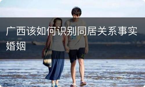广西该如何识别同居关系事实婚姻