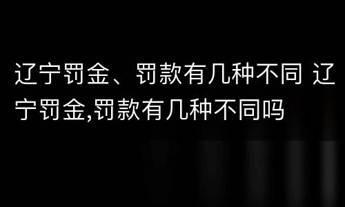 辽宁罚金、罚款有几种不同 辽宁罚金,罚款有几种不同吗