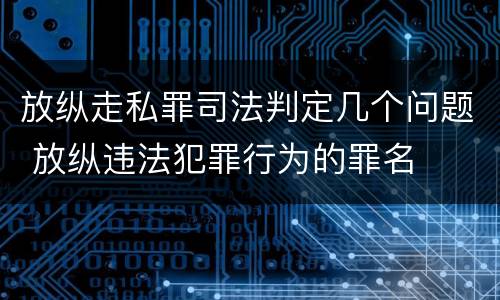 放纵走私罪司法判定几个问题 放纵违法犯罪行为的罪名