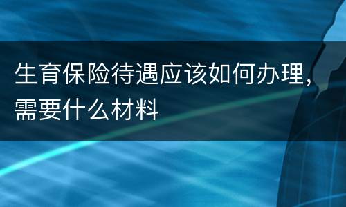 生育保险待遇应该如何办理，需要什么材料