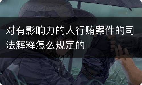对有影响力的人行贿案件的司法解释怎么规定的