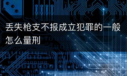丢失枪支不报成立犯罪的一般怎么量刑