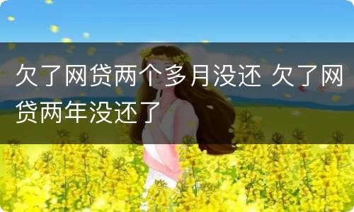 欠了网贷两个多月没还 欠了网贷两年没还了