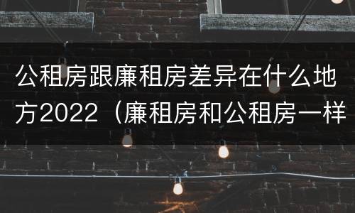 公租房跟廉租房差异在什么地方2022（廉租房和公租房一样吗）