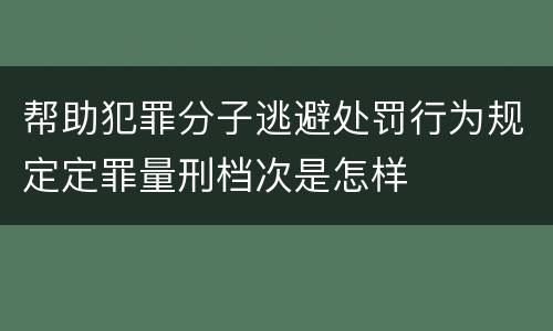 帮助犯罪分子逃避处罚行为规定定罪量刑档次是怎样