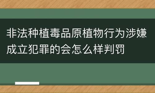 非法种植毒品原植物行为涉嫌成立犯罪的会怎么样判罚