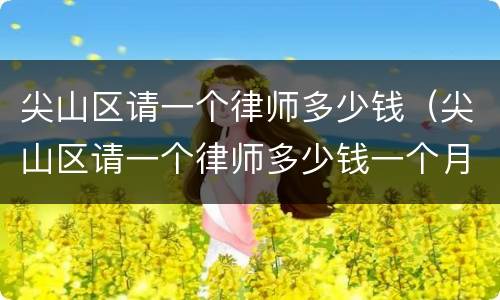 尖山区请一个律师多少钱（尖山区请一个律师多少钱一个月）