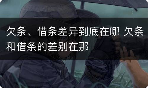 欠条、借条差异到底在哪 欠条和借条的差别在那