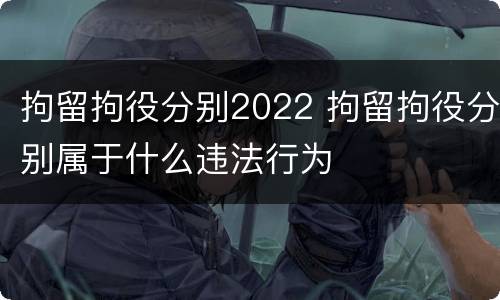 拘留拘役分别2022 拘留拘役分别属于什么违法行为