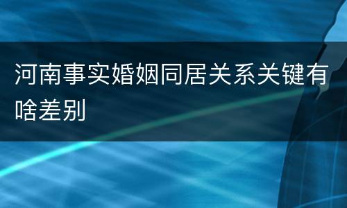 河南事实婚姻同居关系关键有啥差别