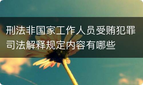 刑法非国家工作人员受贿犯罪司法解释规定内容有哪些