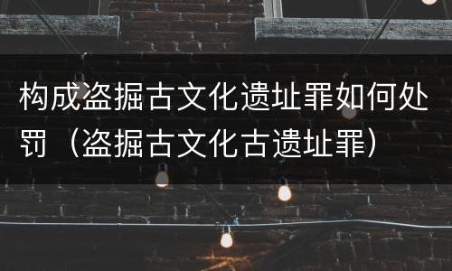 构成盗掘古文化遗址罪如何处罚（盗掘古文化古遗址罪）