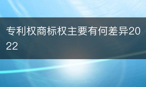 专利权商标权主要有何差异2022