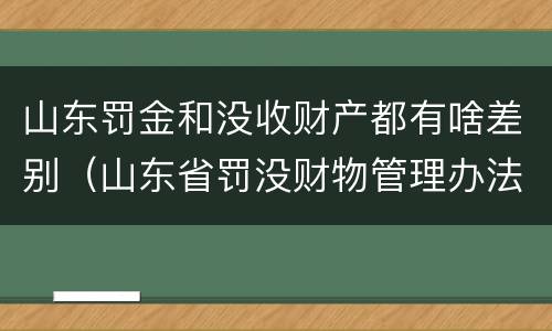 山东罚金和没收财产都有啥差别（山东省罚没财物管理办法）