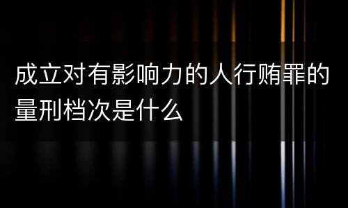 成立对有影响力的人行贿罪的量刑档次是什么