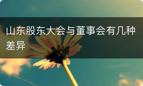 山东股东大会与董事会有几种差异