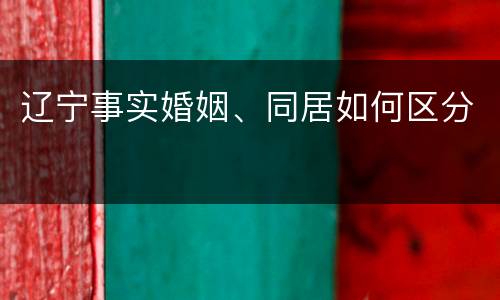 辽宁事实婚姻、同居如何区分