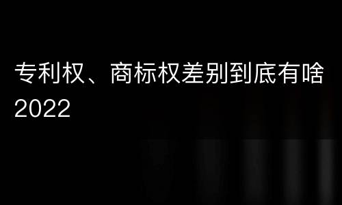 专利权、商标权差别到底有啥2022