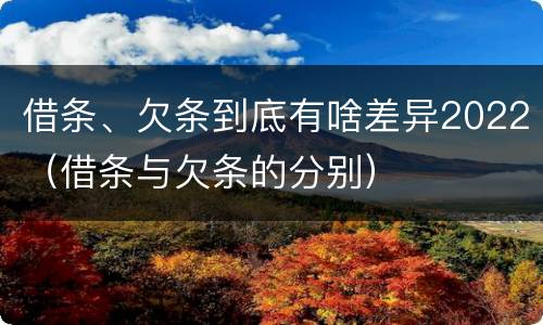 借条、欠条到底有啥差异2022（借条与欠条的分别）