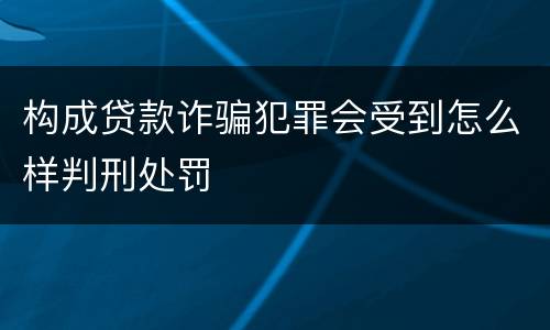 构成贷款诈骗犯罪会受到怎么样判刑处罚