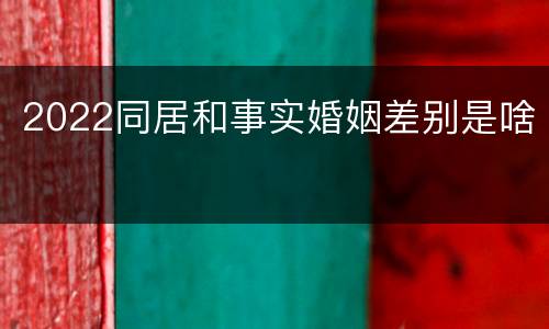2022同居和事实婚姻差别是啥