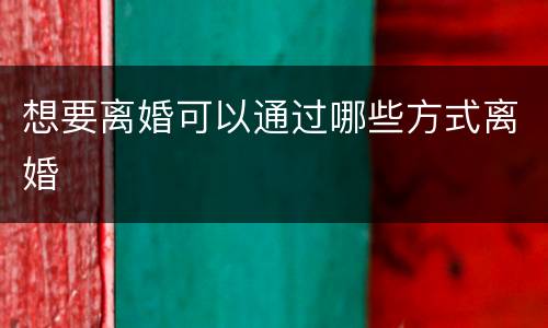 想要离婚可以通过哪些方式离婚