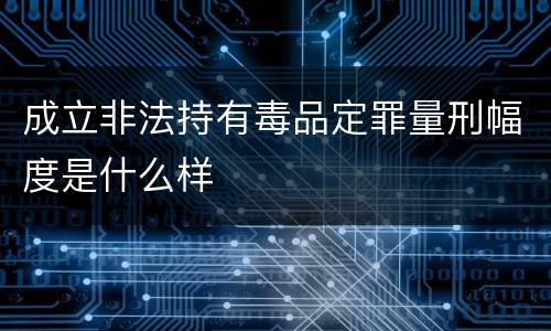 成立非法持有毒品定罪量刑幅度是什么样