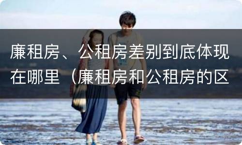 廉租房、公租房差别到底体现在哪里（廉租房和公租房的区别到底是什么）