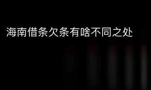 海南借条欠条有啥不同之处
