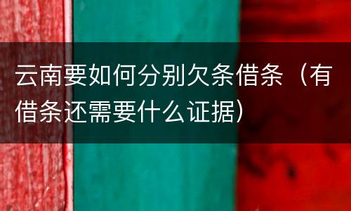 云南要如何分别欠条借条（有借条还需要什么证据）